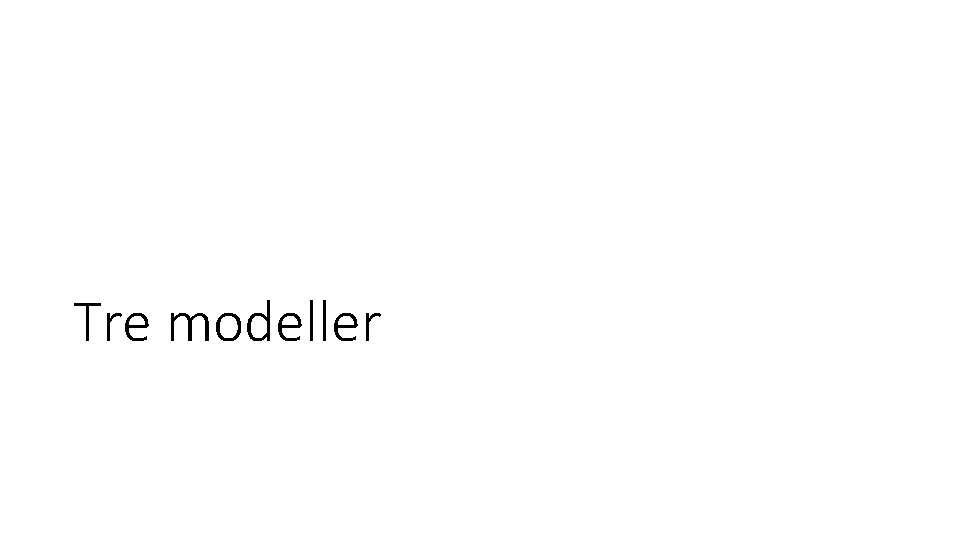 Tre modeller Tre modeller