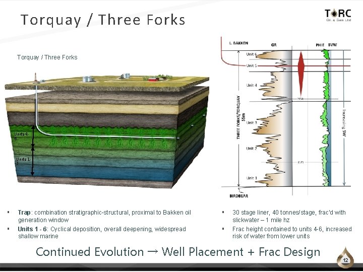 Torquay / Three Forks Units 46 Units 13 § Trap: combination stratigraphic-structural, proximal to