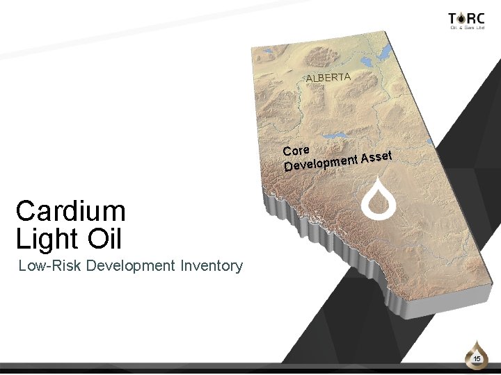 ALBERTA Core Asset t n e m p lo e Dev Cardium Light Oil