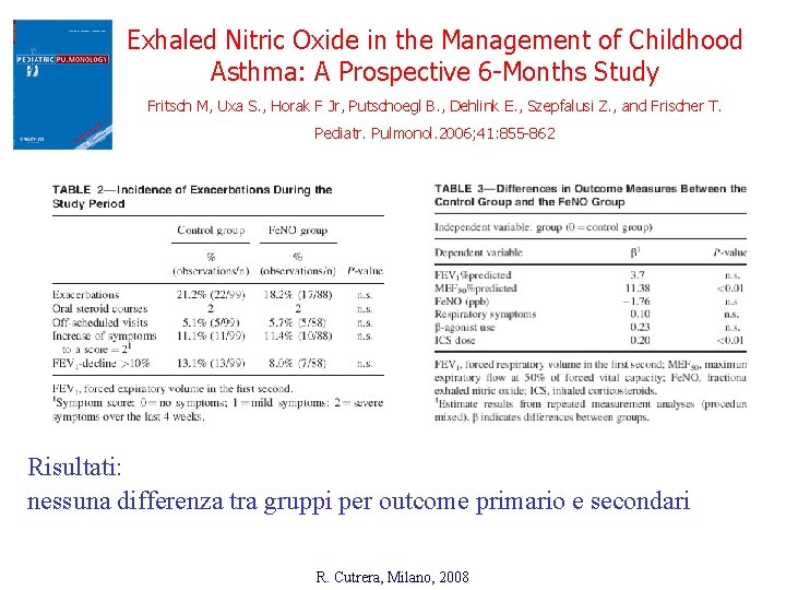 Exhaled Nitric Oxide in the Management of Childhood Asthma: A Prospective 6 -Months Study