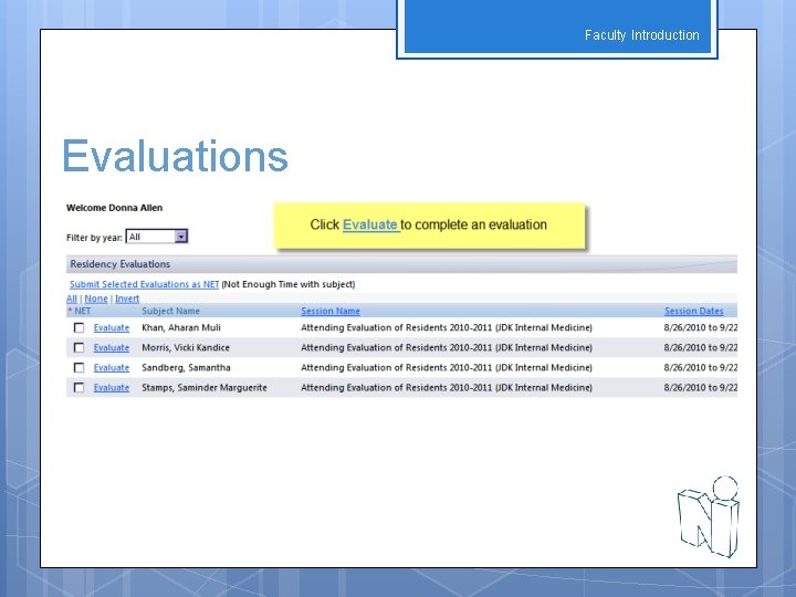 Faculty Introduction Evaluations 
