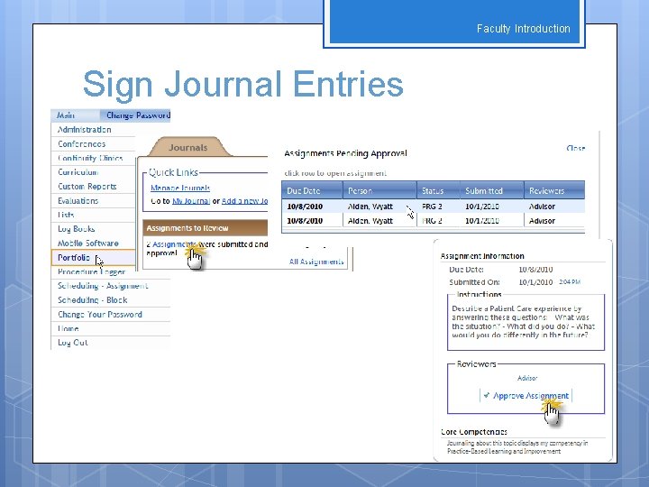 Faculty Introduction Sign Journal Entries 