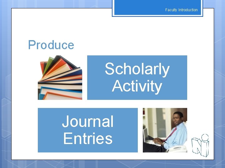 Faculty Introduction Produce Scholarly Activity Journal Entries 