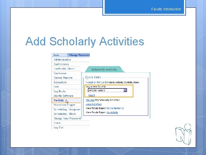 Faculty Introduction Add Scholarly Activities 