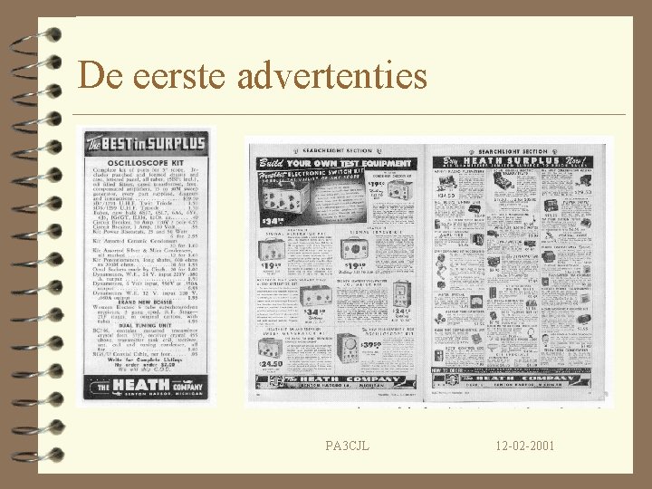 De eerste advertenties PA 3 CJL 12 -02 -2001 