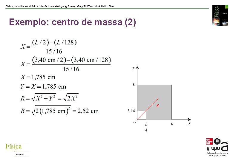 Física para Universitários: Mecânica – Wolfgang Bauer, Gary D. Westfall & Helio Dias Exemplo: Física para Universitários: Mecânica – Wolfgang Bauer, Gary D. Westfall & Helio Dias Exemplo: