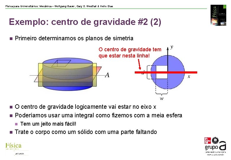 Física para Universitários: Mecânica – Wolfgang Bauer, Gary D. Westfall & Helio Dias Exemplo: