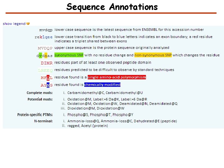 Sequence Annotations 