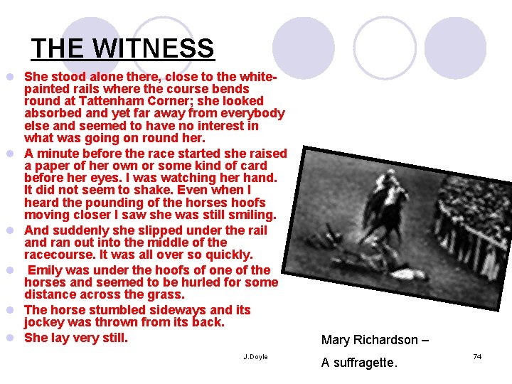 THE WITNESS l She stood alone there, close to the whitepainted rails where the THE WITNESS l She stood alone there, close to the whitepainted rails where the