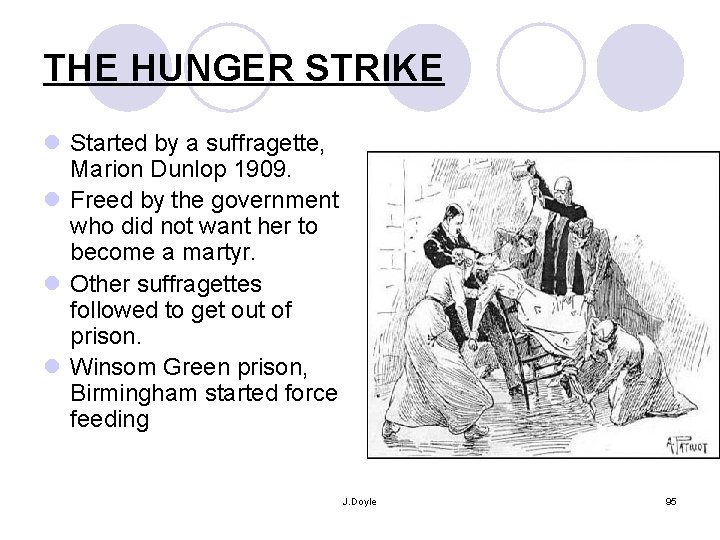 THE HUNGER STRIKE l Started by a suffragette, Marion Dunlop 1909. l Freed by THE HUNGER STRIKE l Started by a suffragette, Marion Dunlop 1909. l Freed by