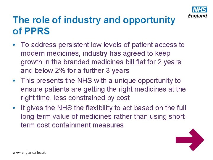 The role of industry and opportunity of PPRS • To address persistent low levels