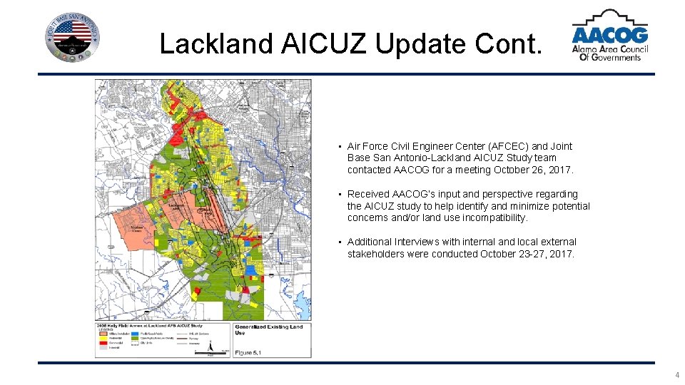 Lackland AICUZ Update Cont. • Air Force Civil Engineer Center (AFCEC) and Joint Base