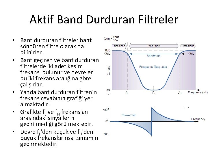 Aktif Band Durduran Filtreler • Bant durduran filtreler bant söndüren filtre olarak da bilinirler.