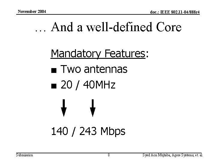 November 2004 doc. : IEEE 802. 11 -04/888 r 4 … And a well-defined