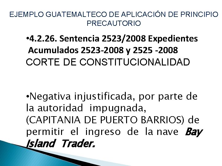 EJEMPLO GUATEMALTECO DE APLICACIÓN DE PRINCIPIO PRECAUTORIO • 4. 2. 26. Sentencia 2523/2008 Expedientes