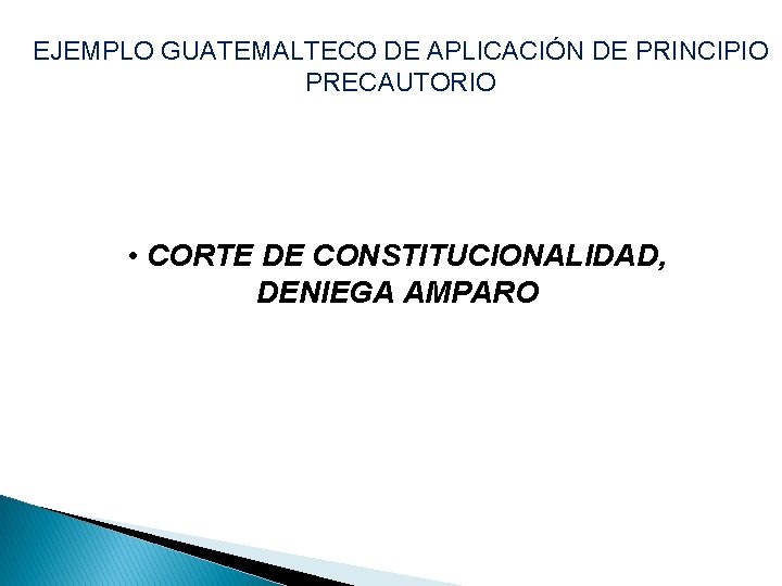 EJEMPLO GUATEMALTECO DE APLICACIÓN DE PRINCIPIO PRECAUTORIO • CORTE DE CONSTITUCIONALIDAD, DENIEGA AMPARO 