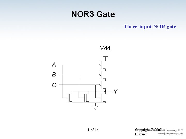 NOR 3 Gate Three-input NOR gate Vdd 1 -<34> Copyright © 2007 Elsevier 