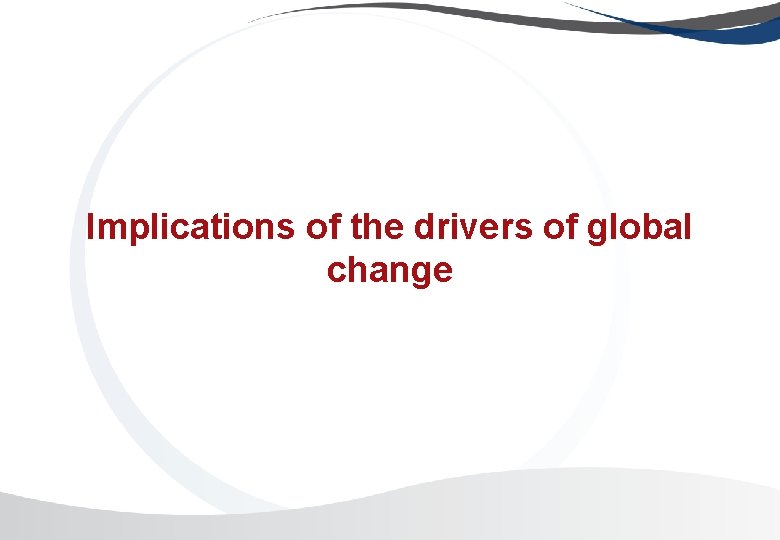 Implications of the drivers of global change Implications of the drivers of global change
