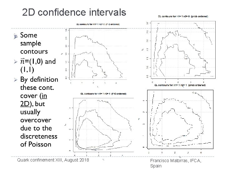 2 D confidence intervals Ø Quark confinement XIII, August 2018 Francisco Matorras, IFCA, Spain