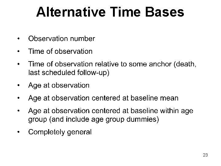 Alternative Time Bases 23 