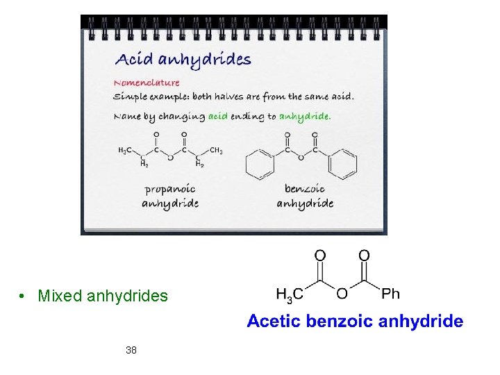  • Mixed anhydrides 38 