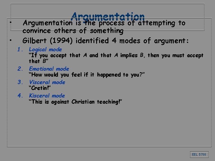 • • Argumentation is the process of attempting to convince others of something • • Argumentation is the process of attempting to convince others of something