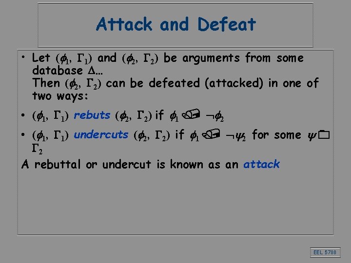 Attack and Defeat • Let (f 1, G 1) and (f 2, G 2) Attack and Defeat • Let (f 1, G 1) and (f 2, G 2)