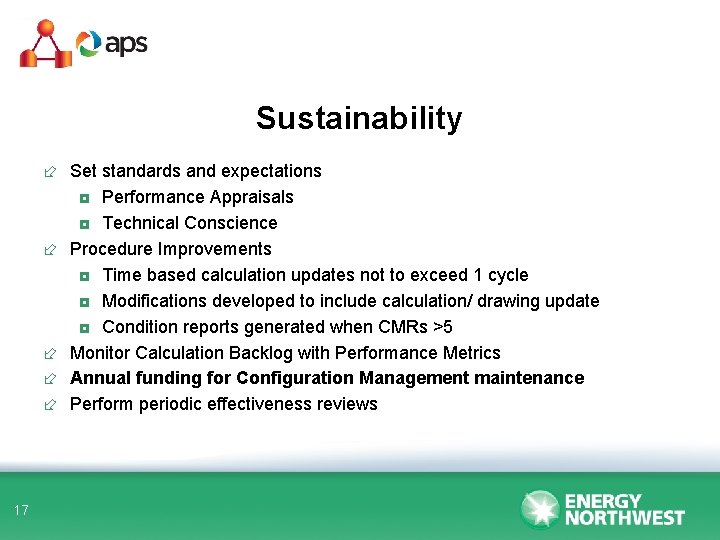 Sustainability ÷ Set standards and expectations ◘ Performance Appraisals ◘ Technical Conscience ÷ Procedure