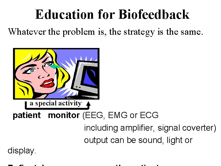 Education for Biofeedback Whatever the problem is, the strategy is the same. a special