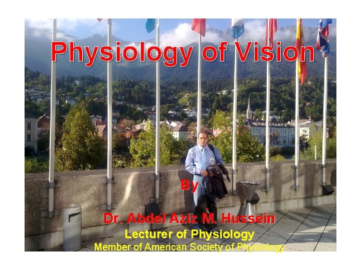 Physiology of Vision By Dr. Abdel Aziz M. Hussein Lecturer of Physiology Member of