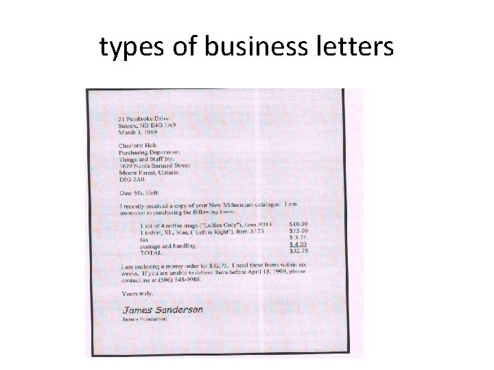 types of business letters 