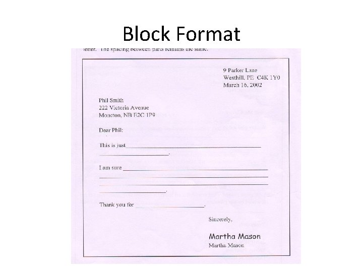 Block Format 