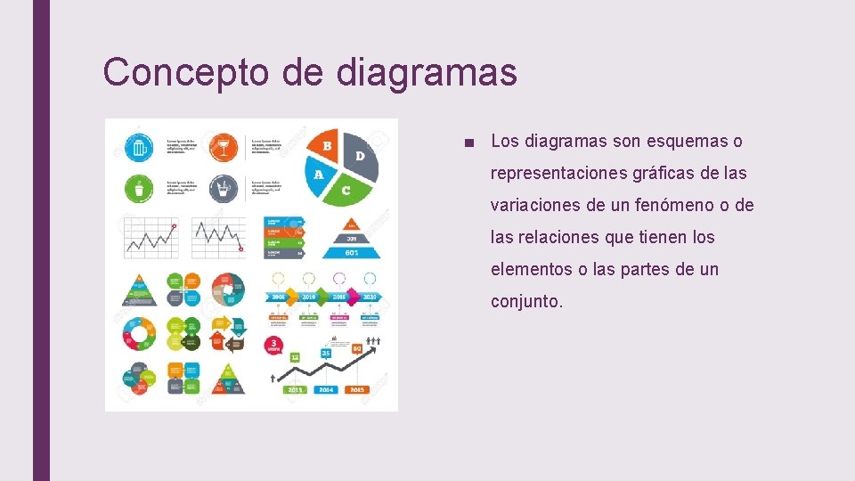 Concepto de diagramas ■ Los diagramas son esquemas o representaciones gráficas de las variaciones