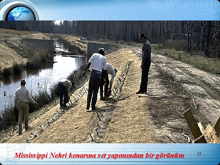 Mississippi Nehri kenarına set yapımından bir görünüm 37 