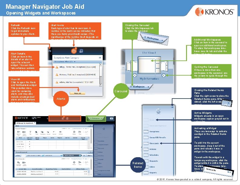 Manager Navigator Job Aid Parts of a Navigator