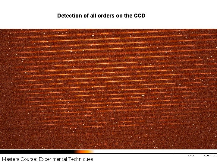 Detection of all orders on the CCD Masters Course: Experimental Techniques Detection of all orders on the CCD Masters Course: Experimental Techniques