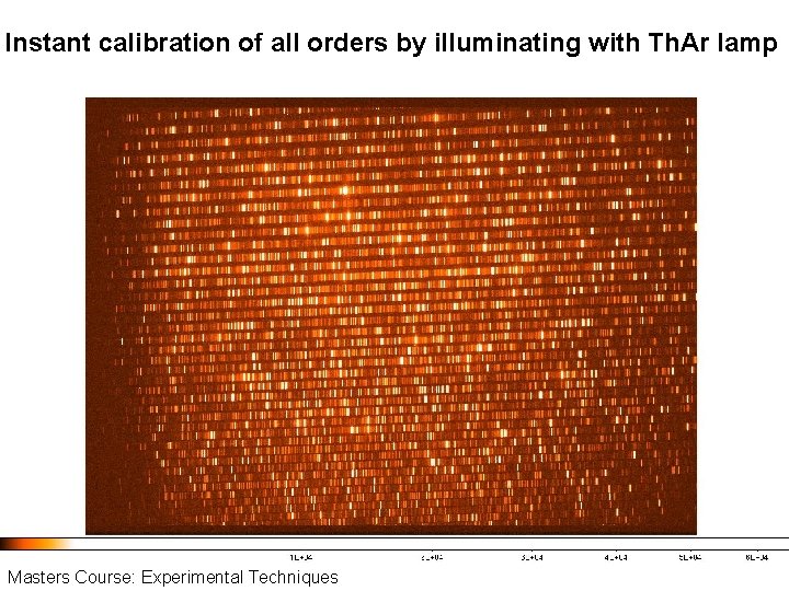Instant calibration of all orders by illuminating with Th. Ar lamp Masters Course: Experimental