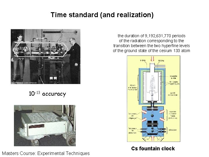 Time standard (and realization) the duration of 9, 192, 631, 770 periods of the