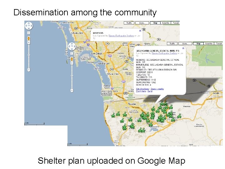 Dissemination among the community Shelter plan uploaded on Google Map 