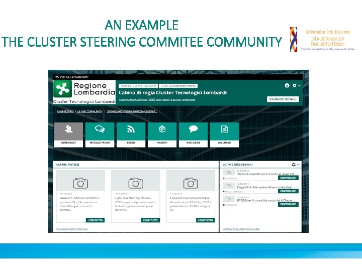 AN EXAMPLE THE CLUSTER STEERING COMMITEE COMMUNITY 