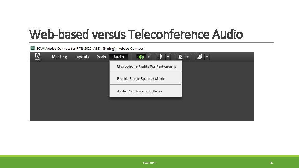 Web-based versus Teleconference Audio SCWI/IJECT 34 