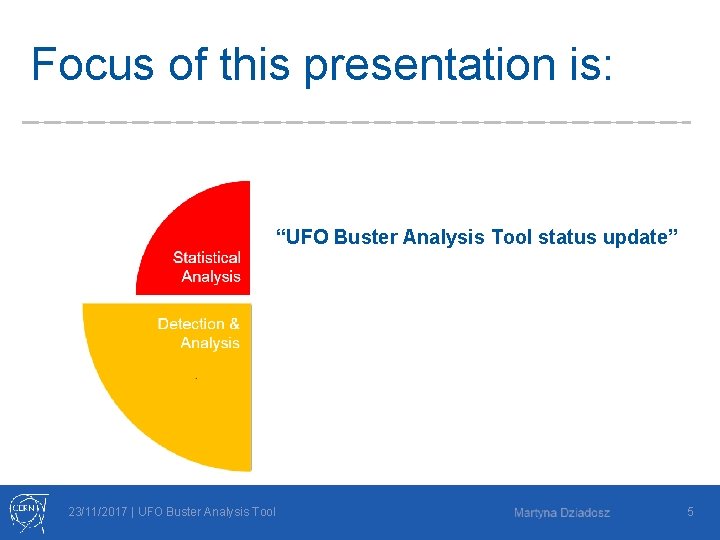 Focus of this presentation is: “UFO Buster Analysis Tool status update” 23/11/2017 | UFO