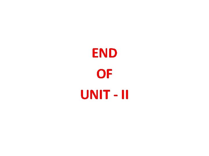 END OF UNIT - II 