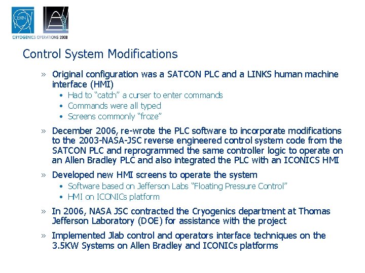 Control System Modifications » Original configuration was a SATCON PLC and a LINKS human
