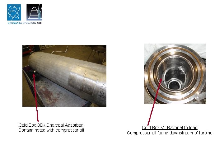 Cold Box 80 K Charcoal Adsorber Contaminated with compressor oil Cold Box VJ Bayonet