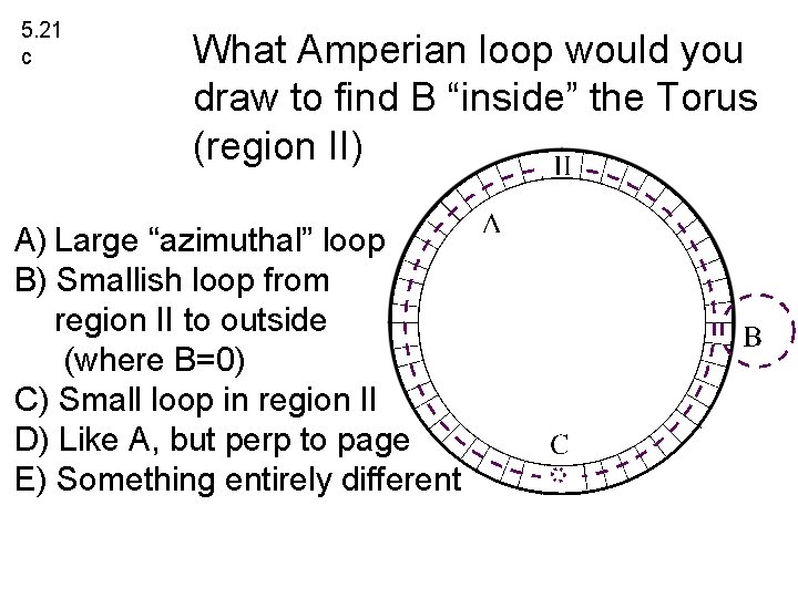5. 21 c What Amperian loop would you draw to find B “inside” the