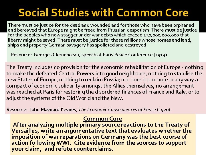 Social Studies with Common Core There must be justice for the dead and wounded