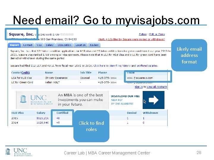 Need email? Go to myvisajobs. com Likely email address format Click to find roles