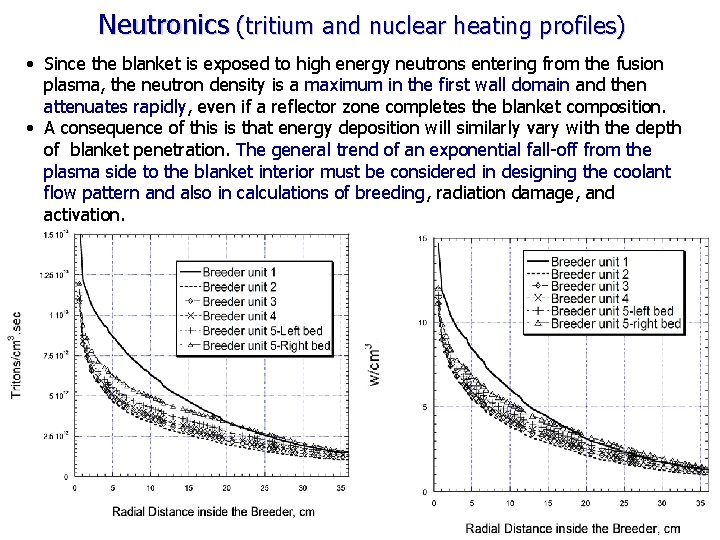 Neutronics (tritium and nuclear heating profiles) • Since the blanket is exposed to high