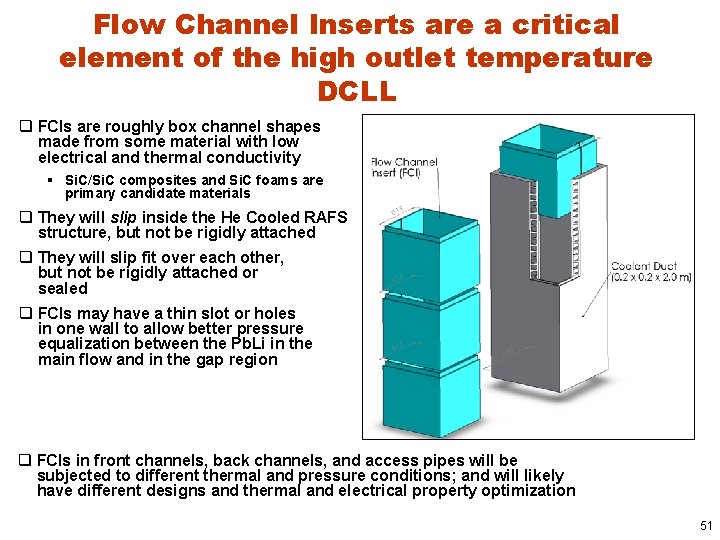 Flow Channel Inserts are a critical element of the high outlet temperature DCLL q